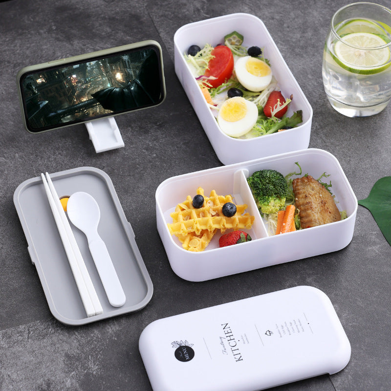 Premium Eco-Friendly Double-Layer Bento Lunch Box – Microwave Safe, 1L Capacity, Health Food Container for Meal Prep, BPA, 