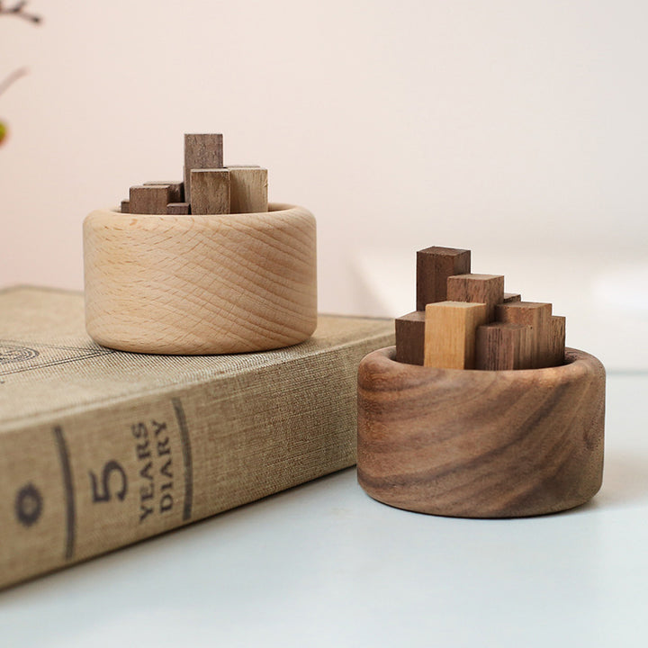 Luxury Essential Oil Wood Diffuser – Unique Wood Art Fireless Aroma Diffuser, Beech/Black Walnut Aromatherapy Ornament for 