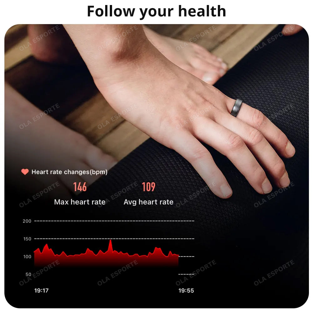 Premium Smart Ring – Heart Rate, Blood Oxygen, and Sleep Health Monitor for Men and Women, Waterproof 5ATM Fitness 