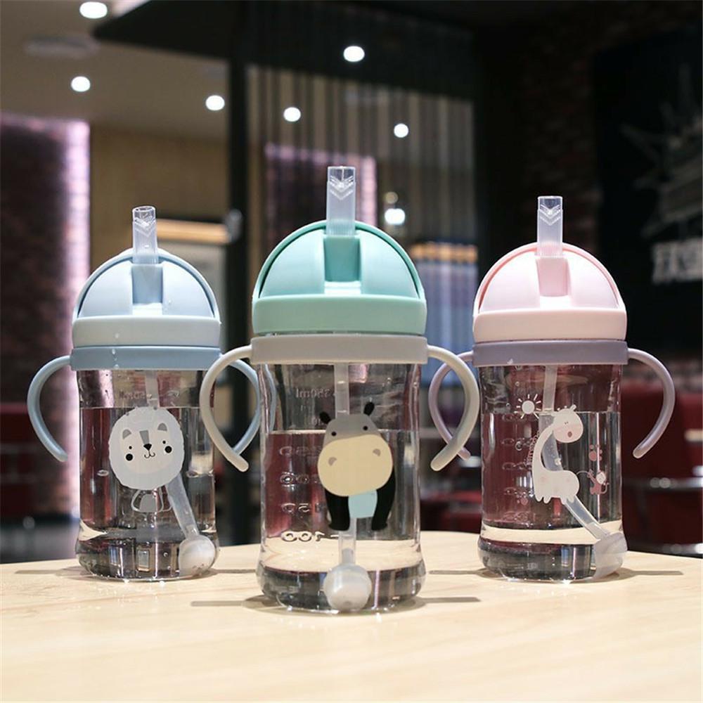 Premium 350ml Kids Drinking Cup – Wide Caliber, Spill-Proof Feeding Bottle with Straw & Gravity Ball, Durable & Easy for 