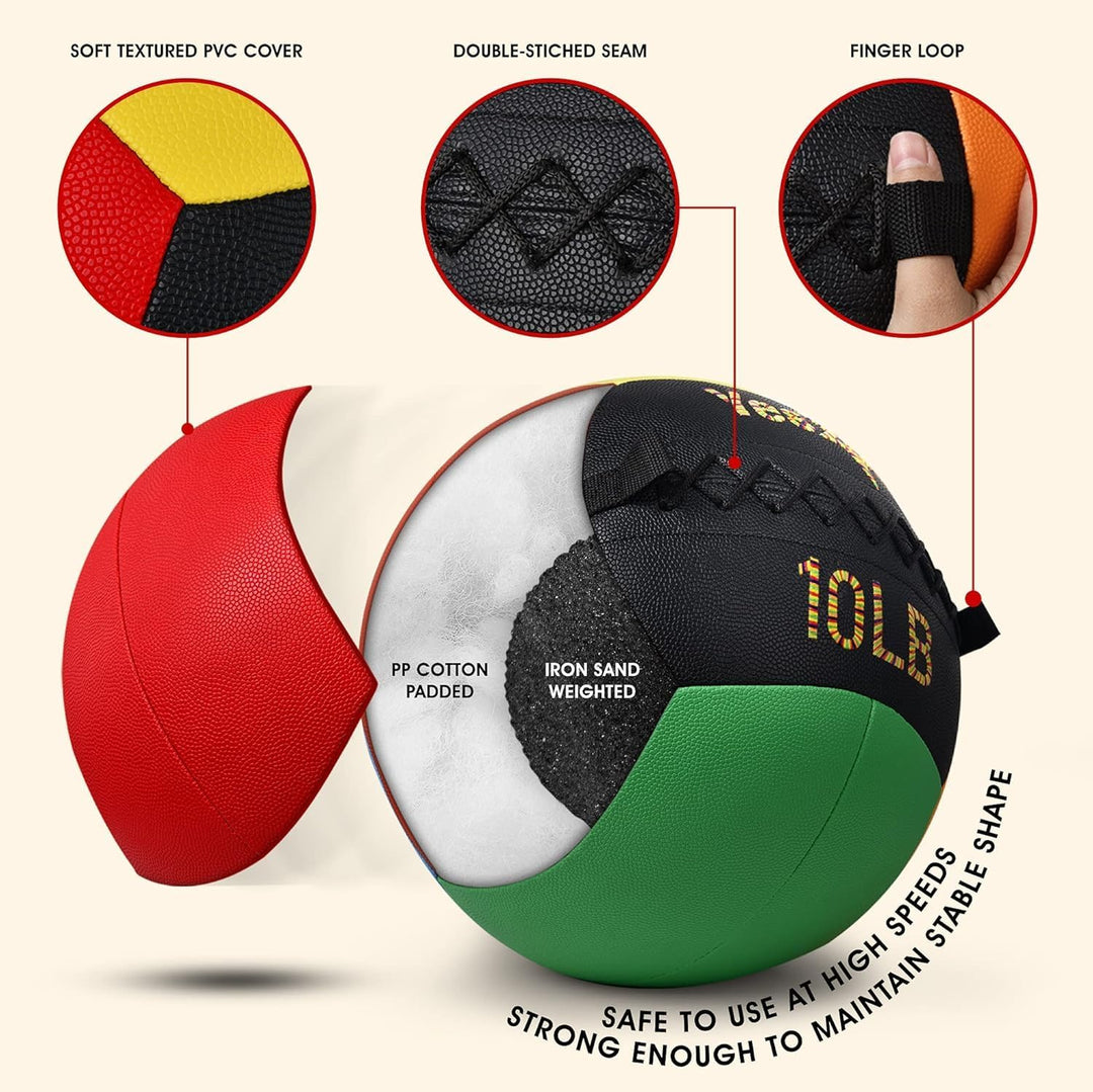 Premium Snatch Wall Medicine Ball – Adjustable 2-15kg for CrossFit & Balance Training – Soft Grip, Durable Artificial