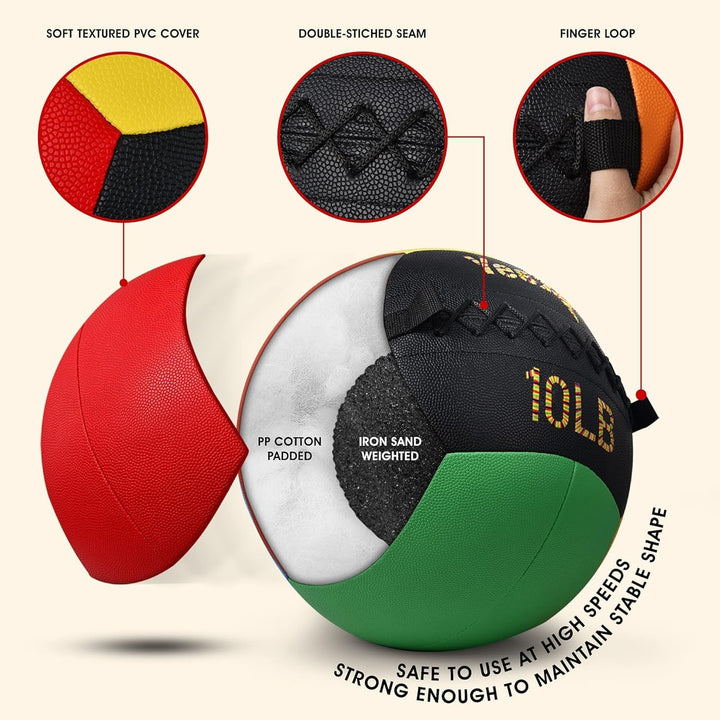 Premium Snatch Wall Medicine Ball – Adjustable 2-15kg for CrossFit & Balance Training – Soft Grip, Durable Artificial