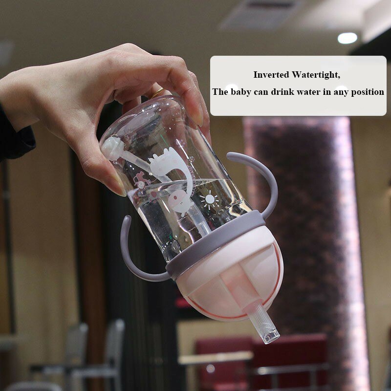 Premium 350ml Kids Drinking Cup – Wide Caliber, Spill-Proof Feeding Bottle with Straw & Gravity Ball, Durable & Easy for 