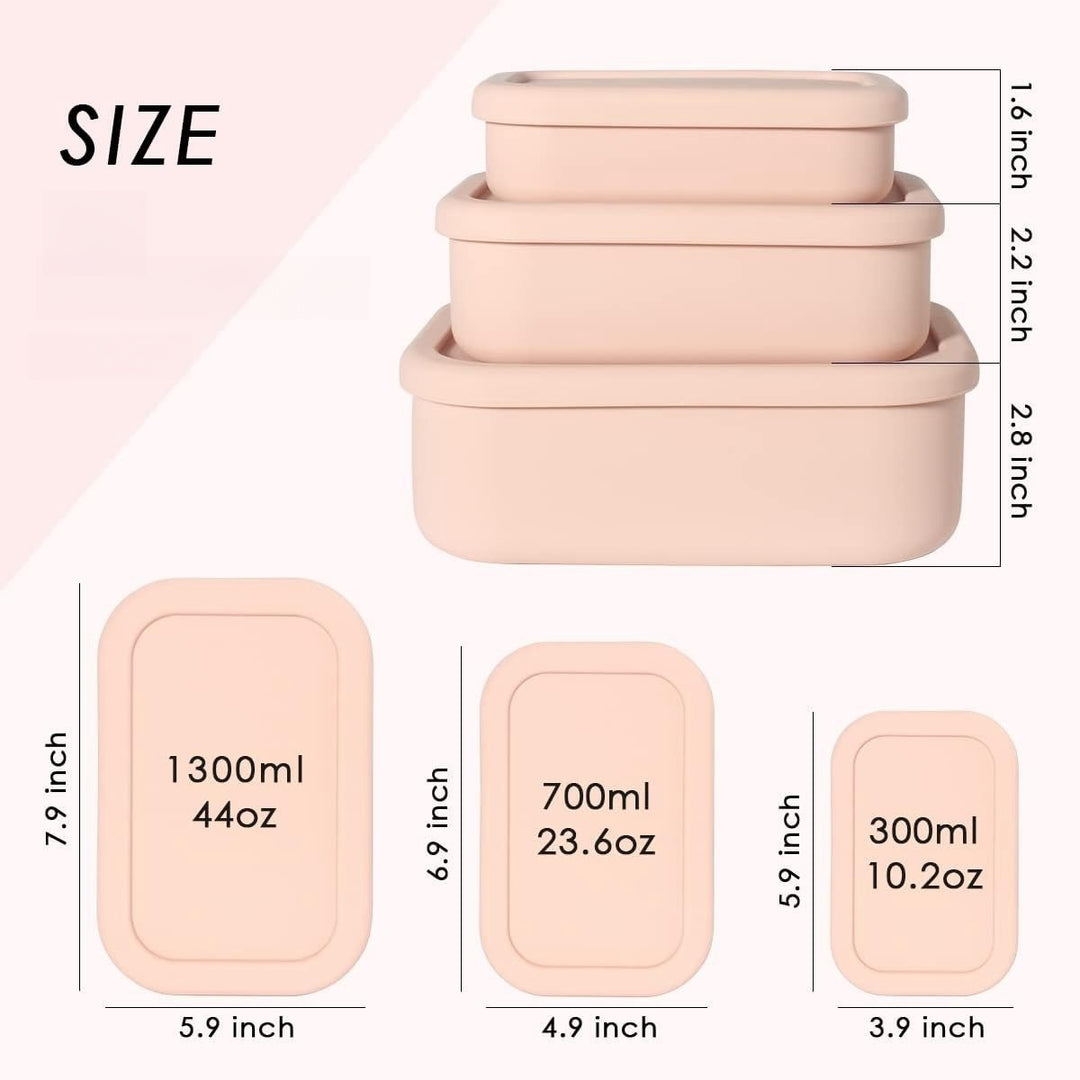 Premium Leak-Proof Bento Lunch Box – Reusable Silicone Meal Prep Container, BPA-Free, Microwave & Dishwasher Safe, Perfect  