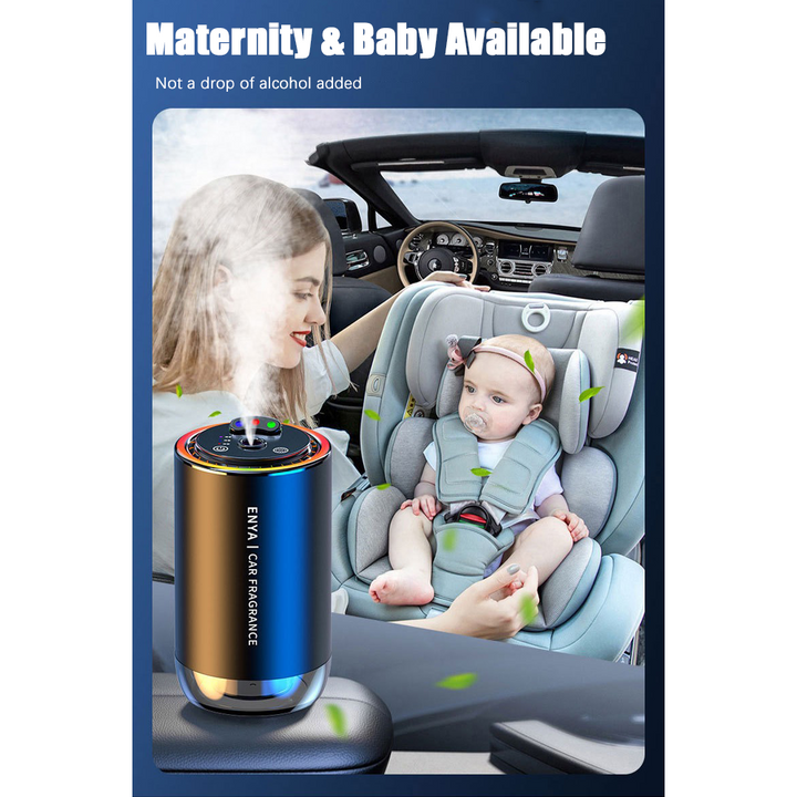 Premium 3-in-1 Car Air Freshener – Aromatherapy Essential Oil Diffuser with Adjustable Starry Sky Light, Music Rhythm Display