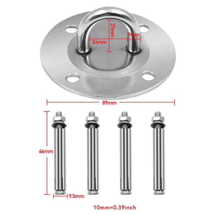 Premium Battle Rope Anchor Kit – Heavy Duty Stainless Steel Wall & Ceiling Mount Bracket for Suspension Straps, Yoga Hammocks