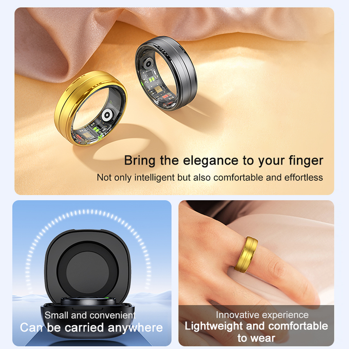 Premium Smart Ring – Heart Rate, Blood Oxygen, and Sleep Health Monitor for Men and Women, Waterproof 5ATM Fitness 