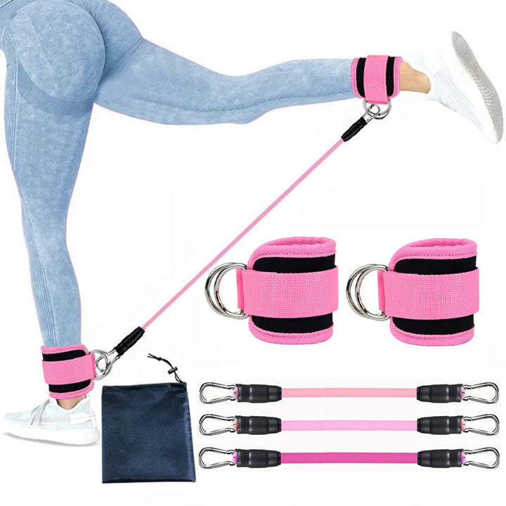 Premium Ankle Resistance Bands with Cuffs – Adjustable Leg & Butt Training Bands, 3 Resistance Levels (10/20/30 lb), for 
