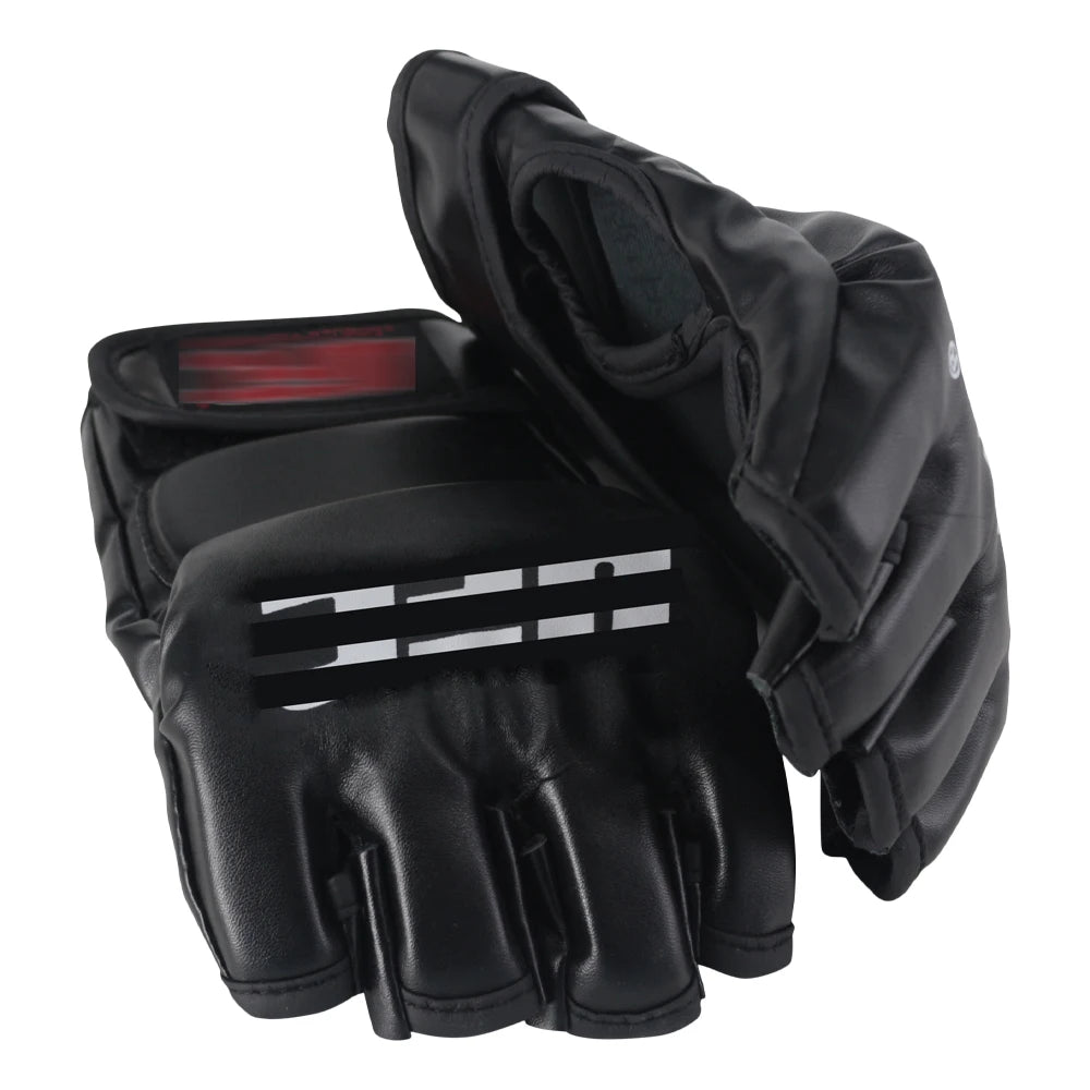 Premium MMA Half-Finger Boxing Gloves – Black Tiger Muay Thai Pads for Men – Sanda, MMA, Boxing & Kickboxing Gloves – 