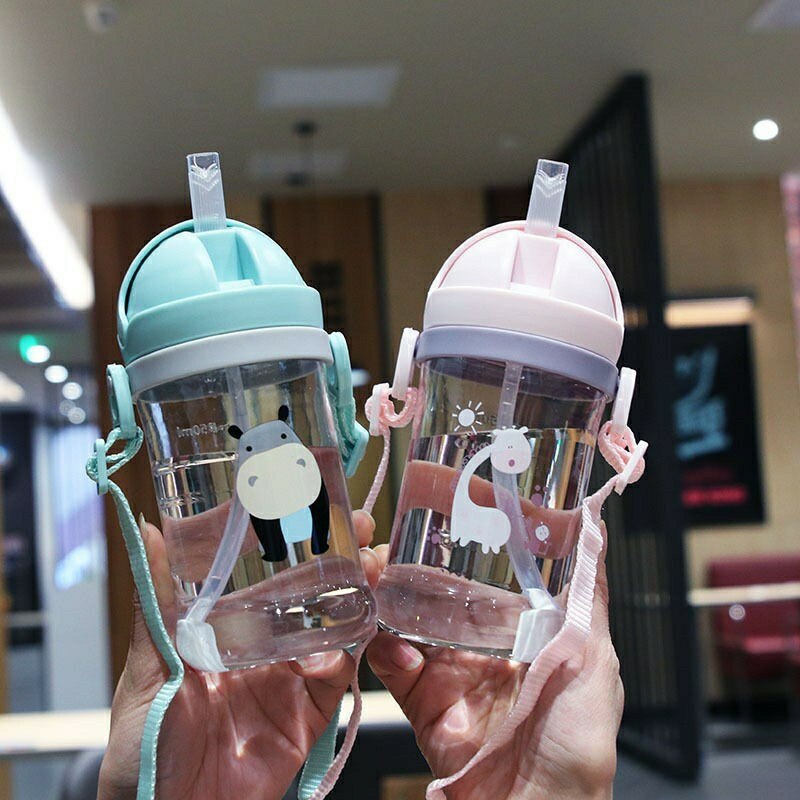 Premium 350ml Kids Drinking Cup – Wide Caliber, Spill-Proof Feeding Bottle with Straw & Gravity Ball, Durable & Easy for 