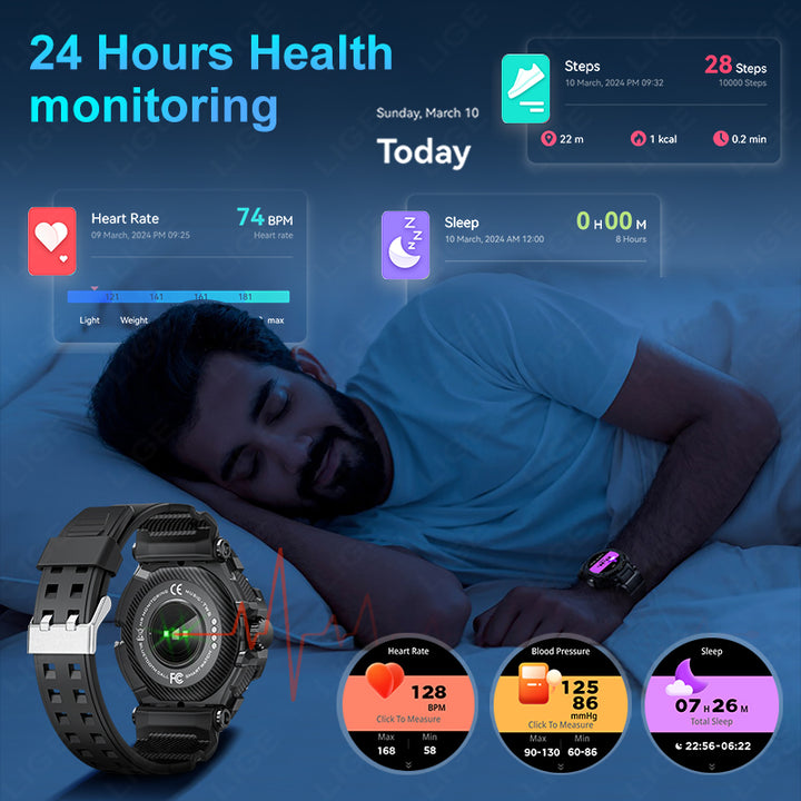 Premium Smartwatch with 1.43" AMOLED Display – GPS, 5ATM Water Resistance, 21-Day Battery Life, 100+ Sports Modes, Bluetooth 