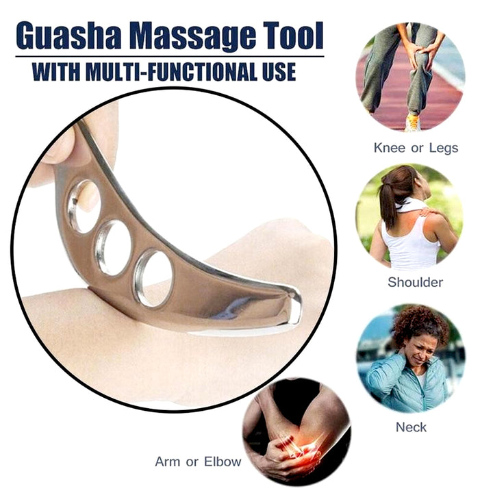 Premium Stainless Steel Gua Sha Tool for Deep Tissue Scraping, Myofascial Release & Muscle Pain Relief – Ideal for Physical