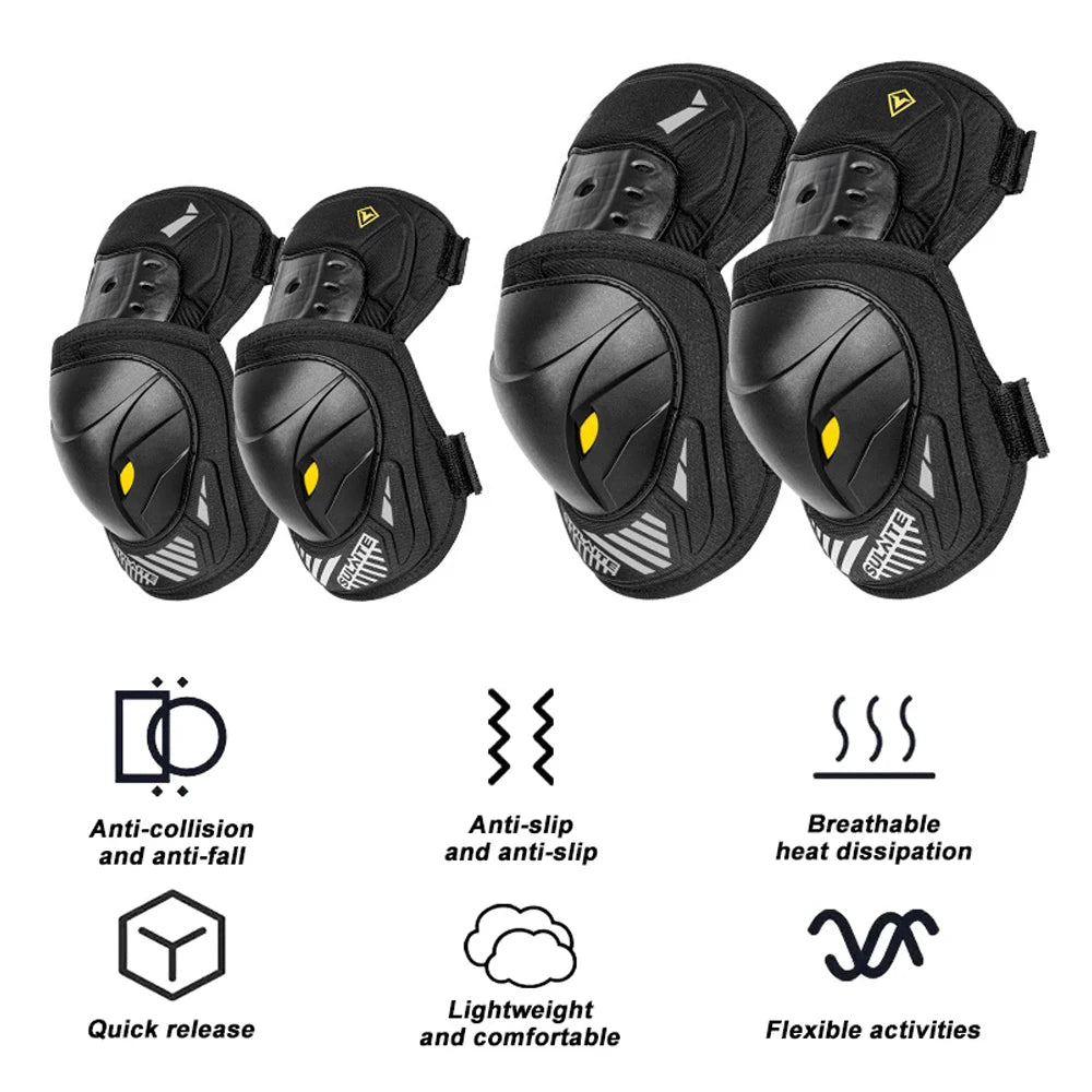 Premium Protective Gear Set for Kids & Adults – Elbow, Knee, Wrist Pads for Skateboarding, Roller Skating, BMX, Cycling, & 