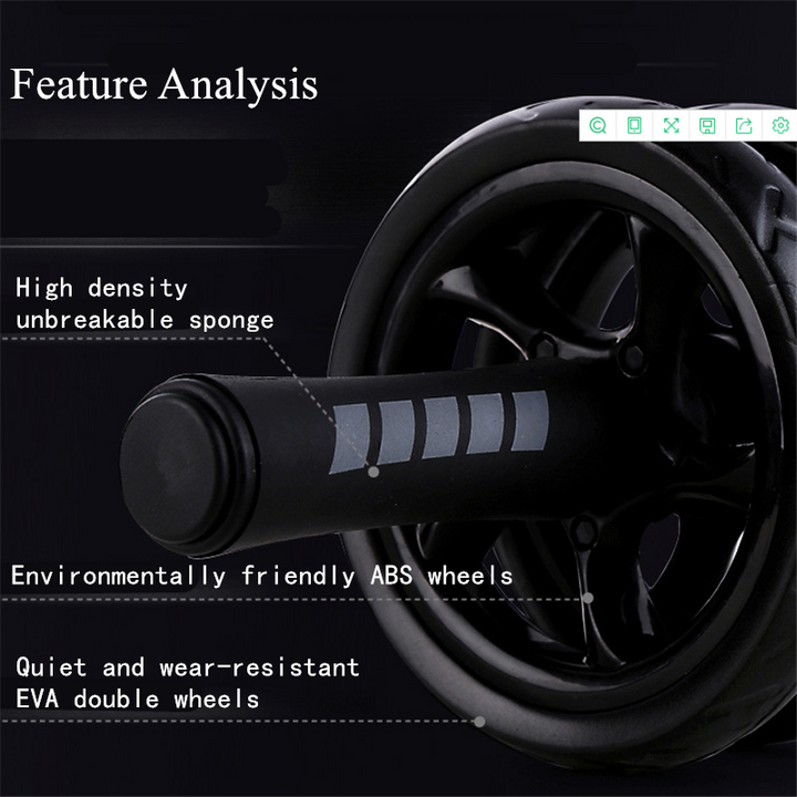 Premium Ab Roller Wheel for Core & Abdominal Strength Training - No Noise, Durable ABS & EVA Material, Includes Mat for