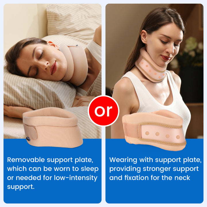Premium Adjustable Neck Brace Foam Cervical Collar for Pain Relief, Comfortable Support for Home Use and Sleeping, Various 