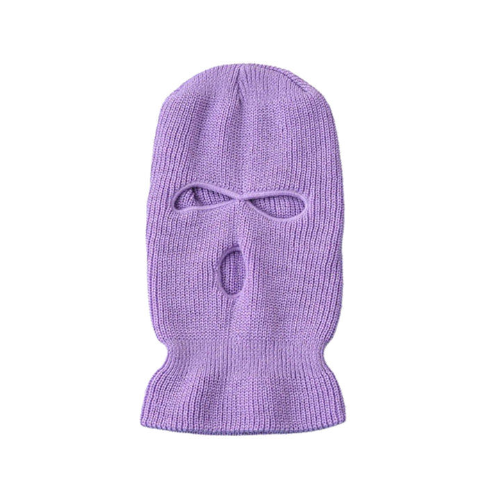 Premium Windproof Full Face Ski Mask – Men’s Wool Balaclava with 3 Holes, Warm Knit Winter Hat, Custom Embroidery, 16 Color