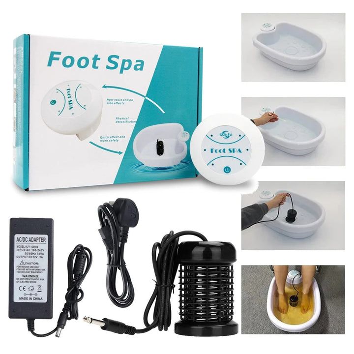 Premium Electric Foot Spa Massager – Mini Ionic Detox Bath with Vibrating Whirlpool & Pressotherapy, Aqua Cleanse for Relaxation and Foot Pain Relief