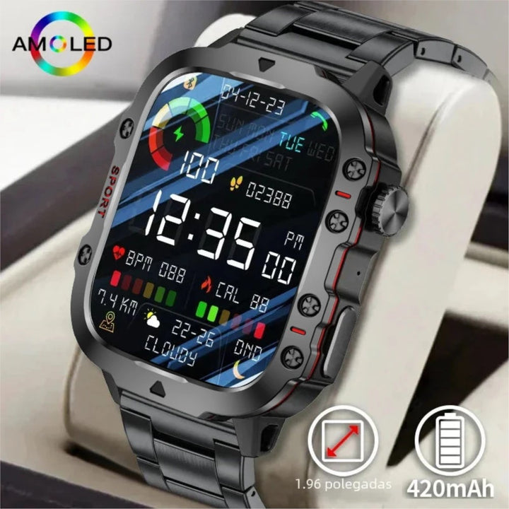 Premium 4G Android Smartwatch for Men – 2.03" HD Dual Camera, GPS, 64GB ROM, NFC, Wi-Fi, Bluetooth, Heart Rate Monitoring, 