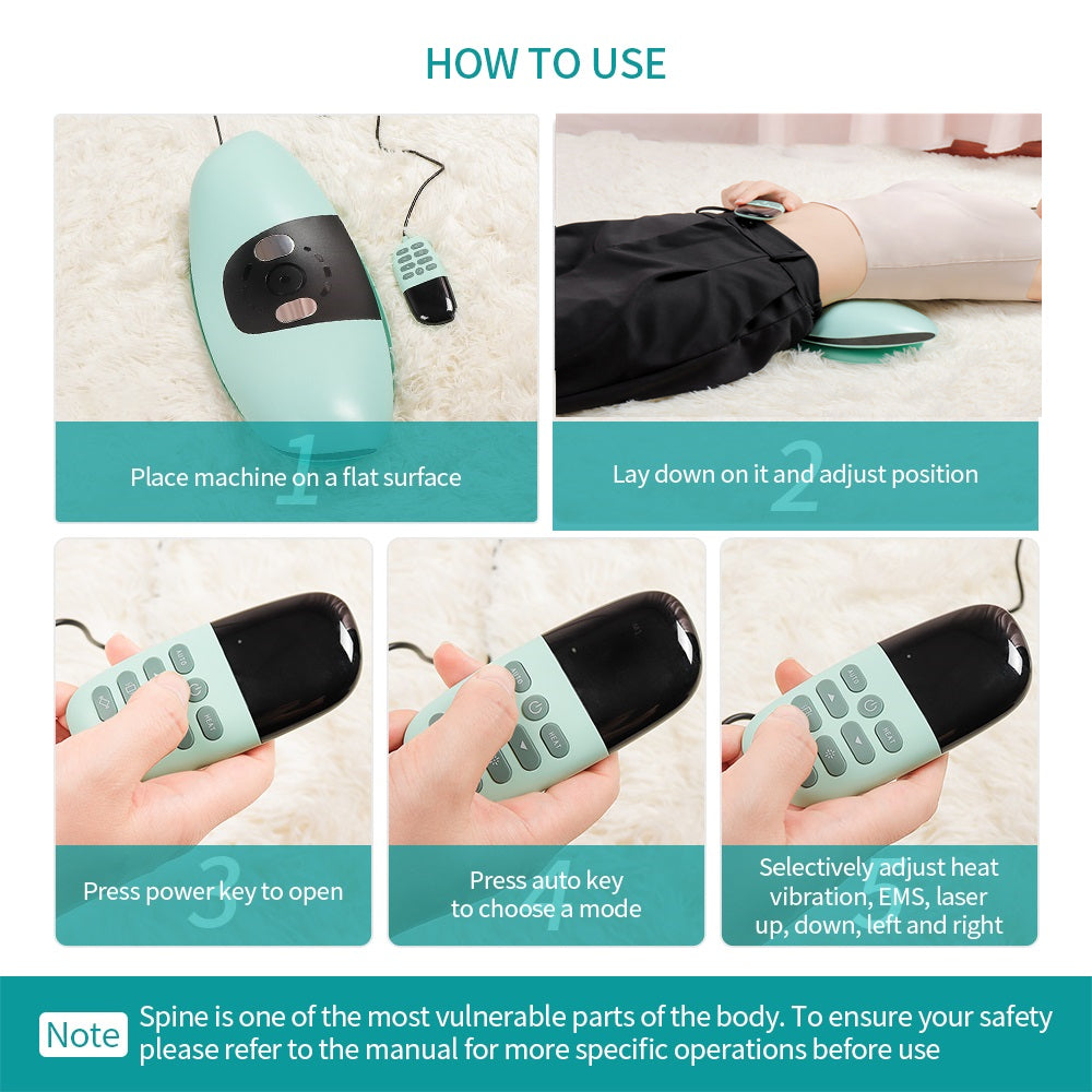 Premium Electric Lumbar Traction Device for Lower Back Pain Relief – Vibration & Thermal Therapy, Ergonomic Design,