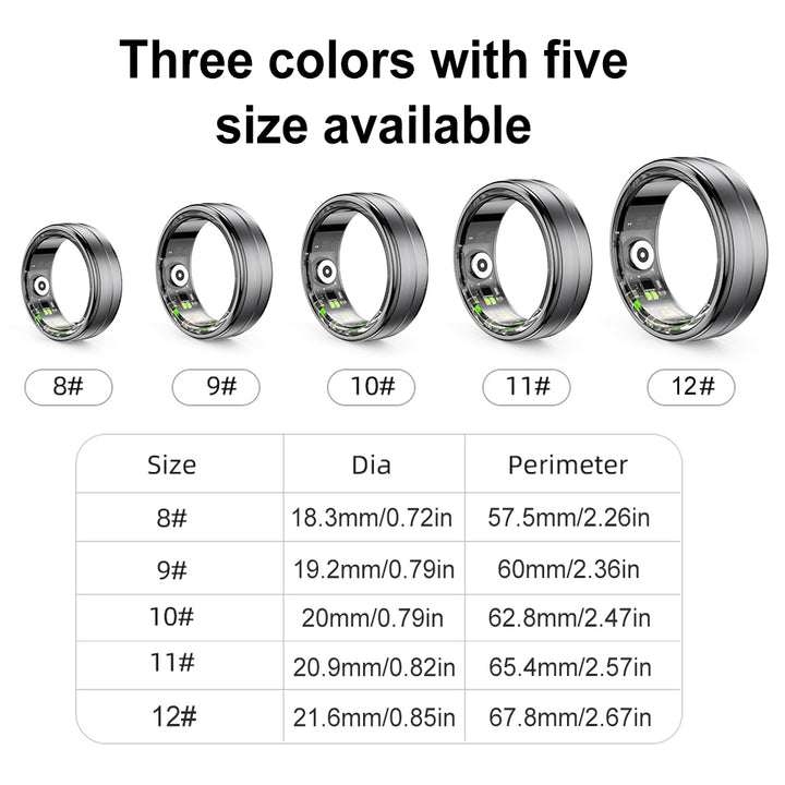 Premium Smart Ring for Men & Women – Health Monitor, Fitness Tracker, Waterproof Design, Multiple Sport Modes