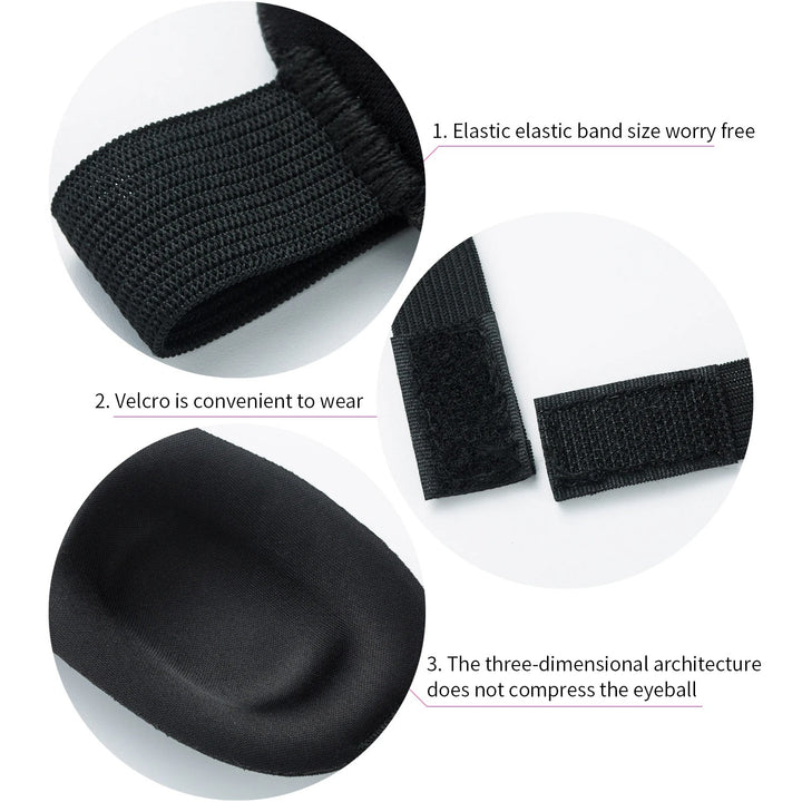 Premium 3D Sleeping Eye Mask for Travel, Padded Soft Blindfold Cover, Eye Relaxation Patch, Comfortable Sleep Aid, Adjustable