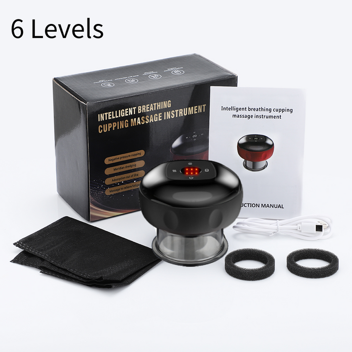 Premium Electric Cupping Therapy Set – Rechargeable Gua Sha Massager, 12-Level Vacuum Suction, Fat Burning & Slimming, Red 