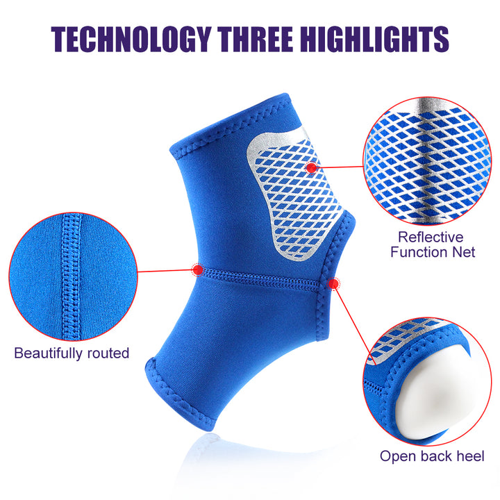 Premium Adjustable Ankle Brace Support for Men, Women & Kids – Ultrathin High-Elastic Compression Sleeves for Pain Relief & 