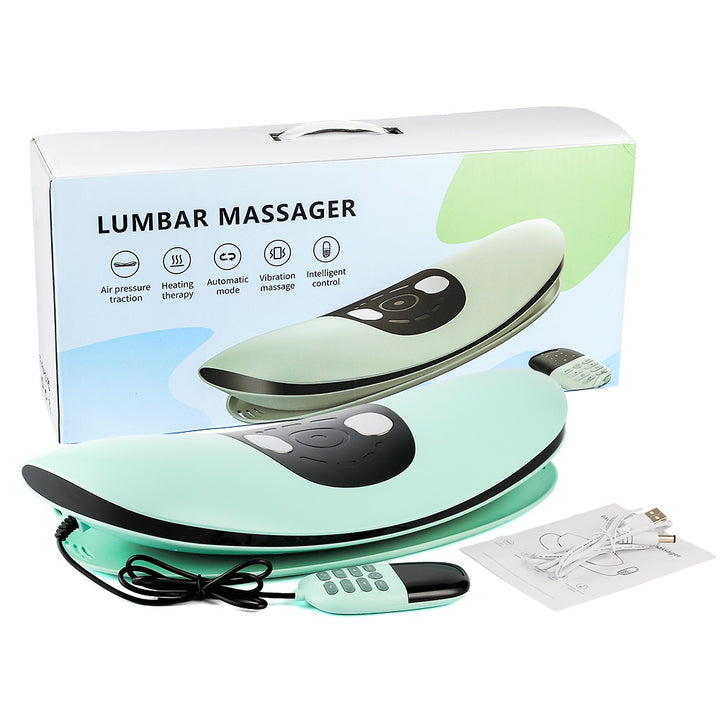 Premium Electric Lumbar Traction Device for Lower Back Pain Relief – Vibration & Thermal Therapy, Ergonomic Design,