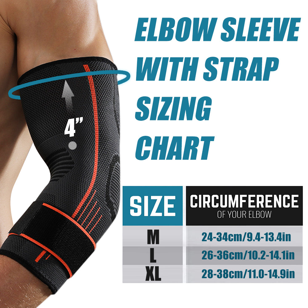 Premium Elbow Brace Compression Sleeve for Tendonitis & Tennis Elbow Relief, Joint Pain Support Protector, Fitness Bandage
