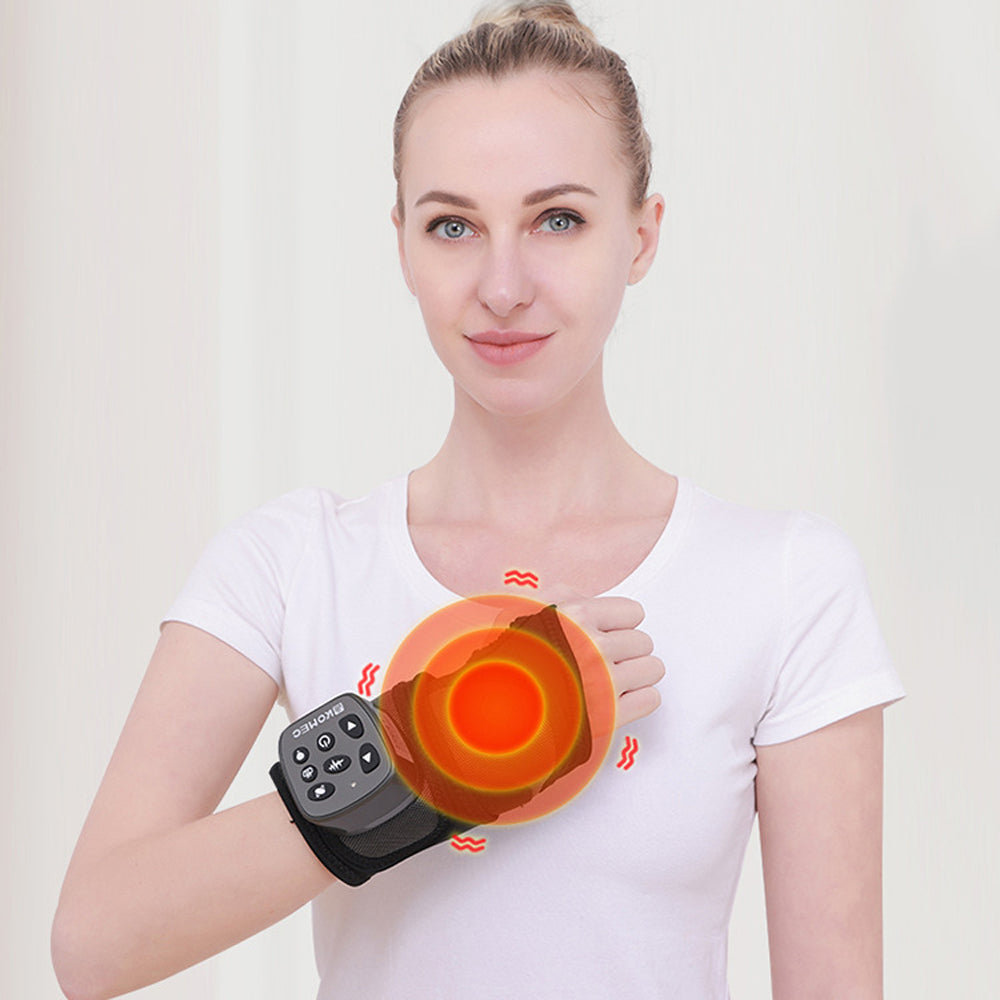 Premium Electric Hand Massager - 3-in-1 Multi-Function Vibration Wristband with Air Compression, Heat, and Kneading for 