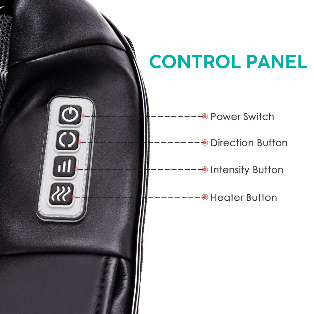 Premium Shiatsu Back, Neck & Shoulder Massager with Heating Function, 4D Deep Tissue Kneading Massage Pillow for Full Body 