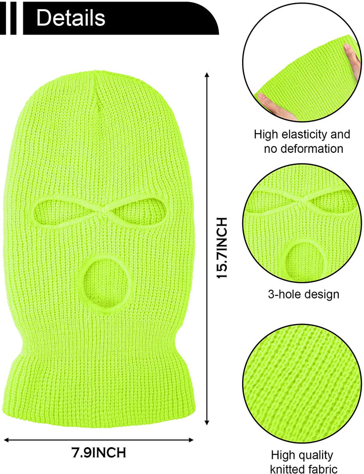 Premium Windproof Full Face Ski Mask – Men’s Wool Balaclava with 3 Holes, Warm Knit Winter Hat, Custom Embroidery, 16 Color