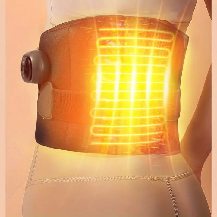 Premium Electric Waist Massager – Portable Lumbar Heating Belt with 3 Vibration Levels & Temperature Control – Adjustable Waist Support Brace for Pain Relief & Comfort